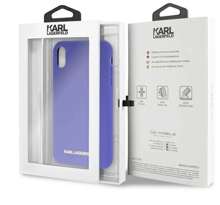 Dėklas Karl Lagerfeld Silicone iPhone Xr Case - Violetinė