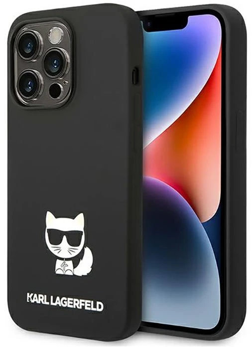 Karl Lagerfeld silikoninis dėklas iPhone 14 Pro juodas