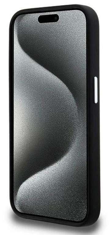 Dėklas Karl Lagerfeld Silicone Metal Script Logo iPhone 15 Pro Max Case - Juodas