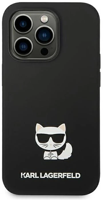 Karl Lagerfeld silikoninis dėklas iPhone 14 Pro juodas