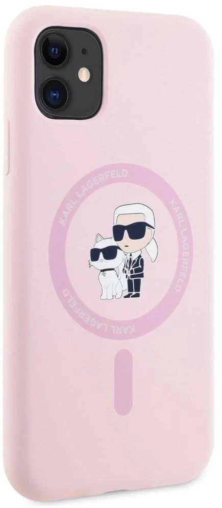 Dėklas Karl Lagerfeld Silicone Karl&Choupette MagSafe iPhone 11 Case - Rožinė