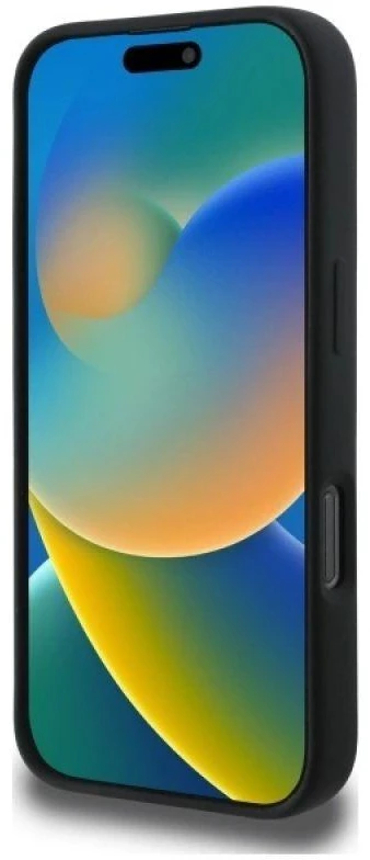 Karl Lagerfeld KLHMP16LSKCHPPLK Apple iPhone 16 Pro 6.3″ juodos spalvos kietas dėklas Silicone Double Heads Print