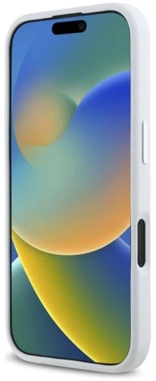 Karl Lagerfeld KLHMP16SSCMKMPCH Apple iPhone 16 6,1″ baltos spalvos kietas dėklas Silicone Initial Metal Logo Ma