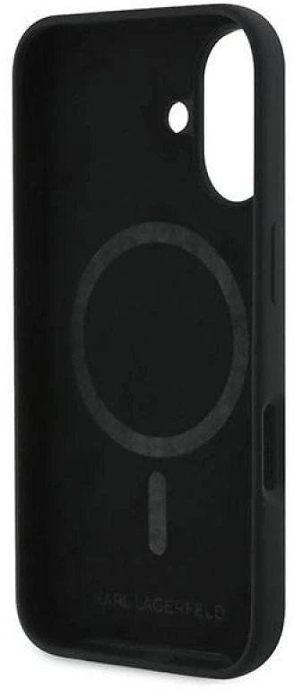 Karl Lagerfeld KLHMP16MSKCHPPLK Apple iPhone 16 Plus 6.7″ juodos spalvos kietas dėklas Silicone Double Heads Print