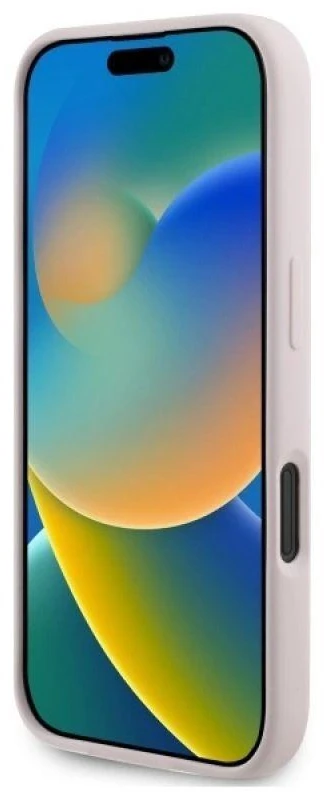Karl Lagerfeld KLHMP16SSKCHPPLP Apple iPhone 16 6.1″ rožinės spalvos kietas dėklas Silicone Double Heads Print MagSa