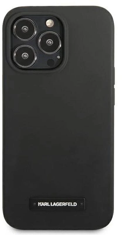 Dėklas Karl Lagerfeld Hardcase Plokštė KLHCP13XSLMP1K Galinis dangtelis, Apple, iPhone 13 Pro Max, Silikoninis, Juodas, 6,7 "