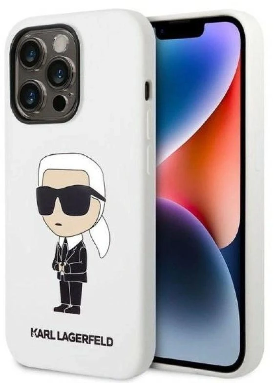 Karl Lagerfeld dėklas, skirtas iPhone 14 Pro Max 6,7 KLHCP14XSNIKBCH baltos spalvos kietas dėklas , skirtas Silikoninis Ikonik