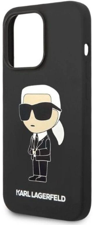 Karl Lagerfeld KLHCP14LSNIKBCK iPhone 14 Pro 6,1″ kietas dėklas juodos spalvos Silicone Ikonik