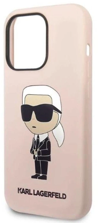 Karl Lagerfeld KLHCP14XSNIKBCP Apple iPhone 14 Pro Max 6,7″ kietas dėklas rožinės spalvos Silicone Ikonik