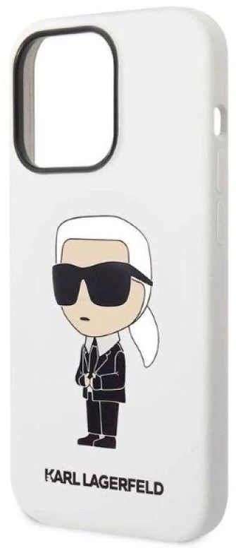 Karl Lagerfeld dėklas, skirtas iPhone 14 Pro Max 6,7 KLHCP14XSNIKBCH baltos spalvos kietas dėklas , skirtas Silikoninis Ikonik