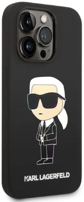 Karl Lagerfeld dėklas, skirtas iPhone 14 Pro 6,1 KLHMP14LSNIKBCK juodos spalvos kietas dėklas , skirtas Silikoninis Ikonik Magsafe