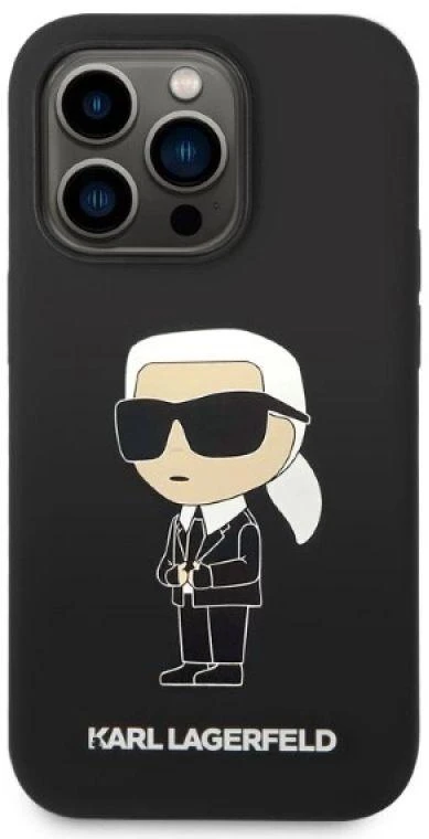 Karl Lagerfeld dėklas, skirtas iPhone 14 Pro 6,1 KLHMP14LSNIKBCK juodos spalvos kietas dėklas , skirtas Silikoninis Ikonik Magsafe