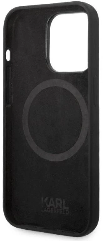 Karl Lagerfeld dėklas, skirtas iPhone 14 Pro 6,1 KLHMP14LSNIKBCK juodos spalvos kietas dėklas , skirtas Silikoninis Ikonik Magsafe