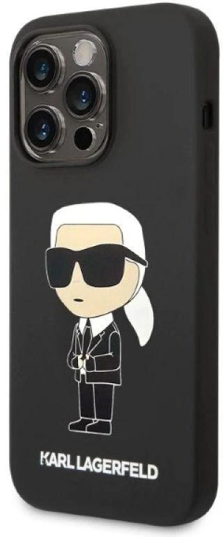 Karl Lagerfeld dėklas, skirtas iPhone 14 Pro 6,1 KLHMP14LSNIKBCK juodos spalvos kietas dėklas , skirtas Silikoninis Ikonik Magsafe