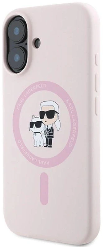 Karl Lagerfeld KLHMP16MSCMKCRHP Apple iPhone 16 Plus 6.7″ rožinės spalvos kietas dėklas Silicone Karl&Choupette Head
