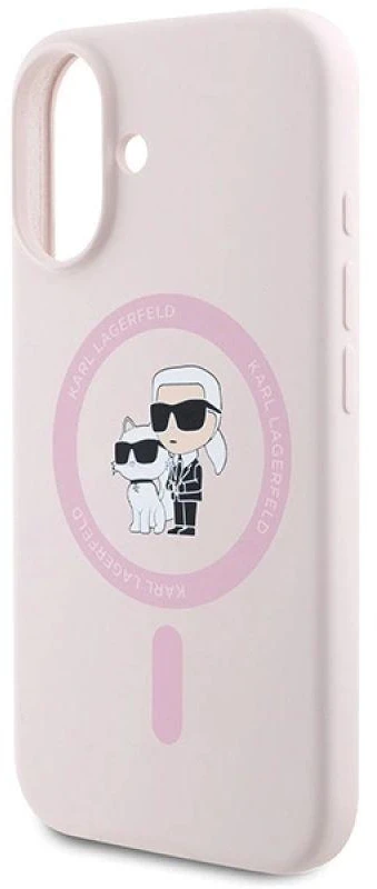 Karl Lagerfeld KLHMP16MSCMKCRHP Apple iPhone 16 Plus 6.7″ rožinės spalvos kietas dėklas Silicone Karl&Choupette Head