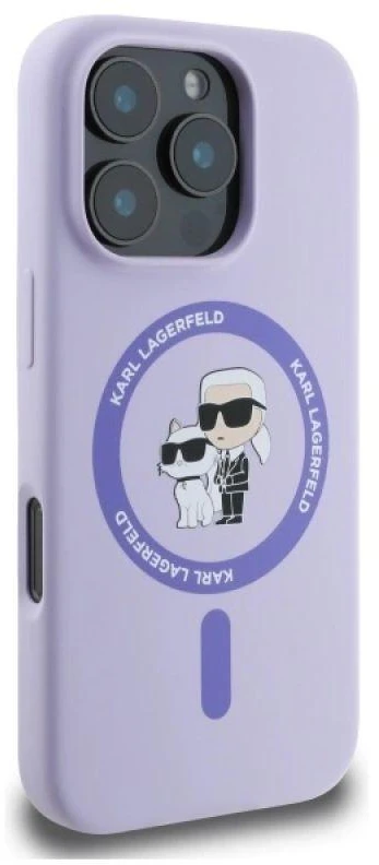 Karl Lagerfeld KLHMP16LSCMKCRHU Apple iPhone 16 Pro 6.3″ violetinės spalvos kietas dėklas Silicone Karl&Choupette
