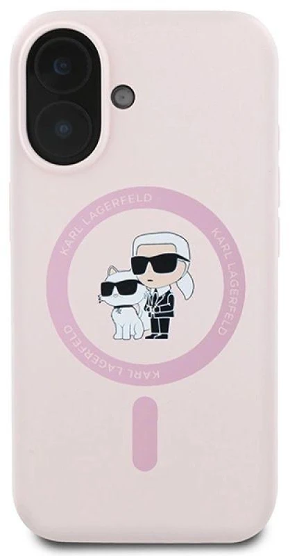 Karl Lagerfeld KLHMP16MSCMKCRHP Apple iPhone 16 Plus 6.7″ rožinės spalvos kietas dėklas Silicone Karl&Choupette Head