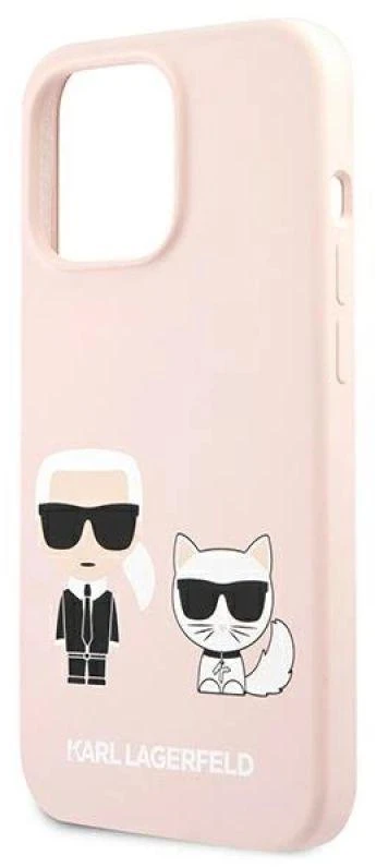 Karl Lagerfeld KLHCP13LSSKCI Apple iPhone 13 Pro / 13 6,1″ kietas dėklas light rožinės spalvos Silicone Karl
