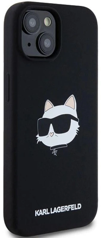 Karl Lagerfeld KLHMP15MSCHPPLK Apple iPhone 15 Plus / 14 Plus 6.7″ juodos spalvos kietas dėklas Silicone Choupette