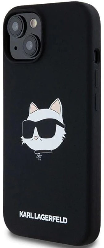 Karl Lagerfeld KLHMP15MSCHPPLK Apple iPhone 15 Plus / 14 Plus 6.7″ juodos spalvos kietas dėklas Silicone Choupette