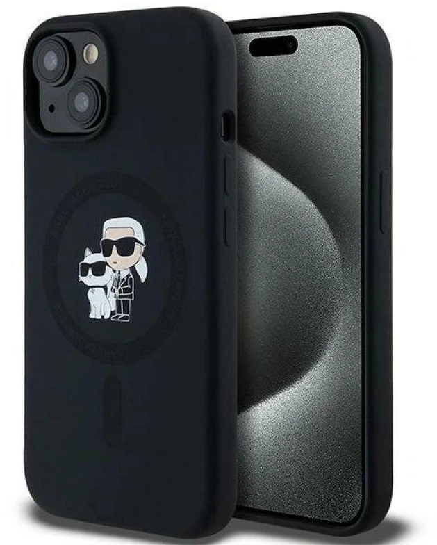 Karl Lagerfeld KLHMP15MSCMKCRHK Apple iPhone 15 Plus / 14 Plus 6.7″ juodos spalvos kietas dėklas Silicone Karl & C