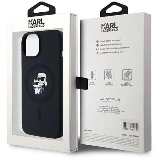 Karl Lagerfeld KLHMP15MSCMKCRHK Apple iPhone 15 Plus / 14 Plus 6.7″ juodos spalvos kietas dėklas Silicone Karl & C