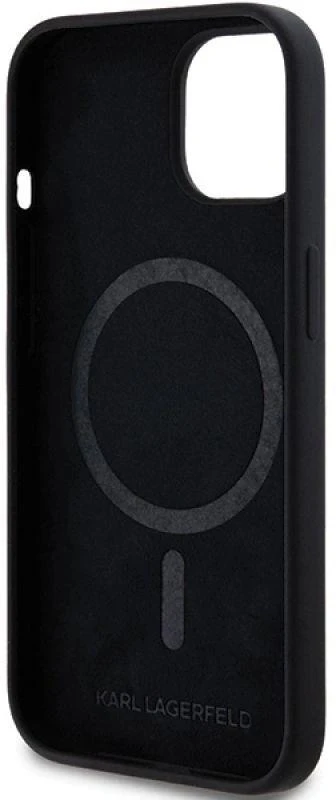 Karl Lagerfeld KLHMP15MSCHPPLK Apple iPhone 15 Plus / 14 Plus 6.7″ juodos spalvos kietas dėklas Silicone Choupette