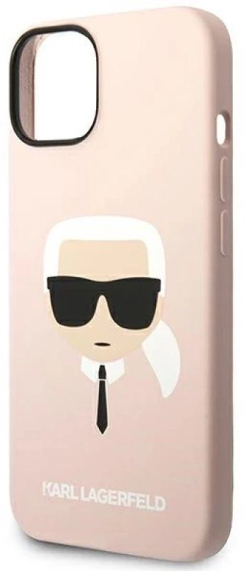 Dėklas Karl Lagerfeld KLHMP14MSLKHLP IPHONE 14 PLUS / 15 PLUS 6.7 "HARDCASE LIGHT Rožinis / LIGHT Rožinis SILICONE KARL`S HEAD MAGSAFE
