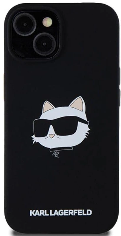 Karl Lagerfeld KLHMP15MSCHPPLK Apple iPhone 15 Plus / 14 Plus 6.7″ juodos spalvos kietas dėklas Silicone Choupette