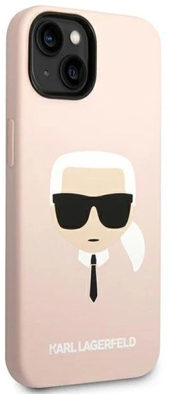 Dėklas Karl Lagerfeld KLHMP14MSLKHLP IPHONE 14 PLUS / 15 PLUS 6.7 "HARDCASE LIGHT Rožinis / LIGHT Rožinis SILICONE KARL`S HEAD MAGSAFE