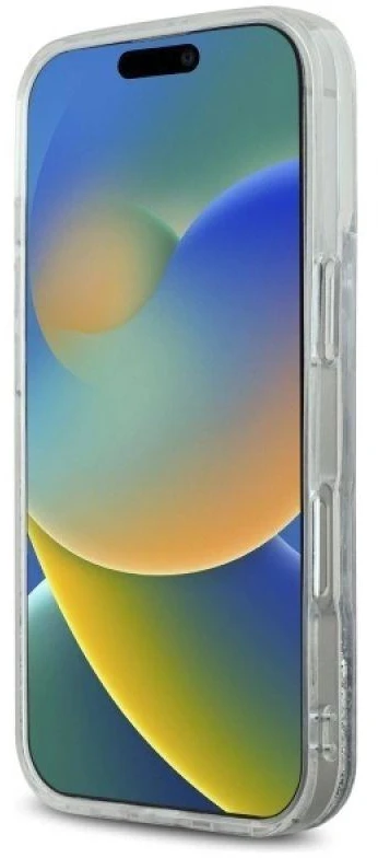 Karl Lagerfeld KLHMP16LLGKISGH Apple iPhone16 Pro 6.3″ kietas dėklas skaidrus Liquid Glitter Karl Head Magsa
