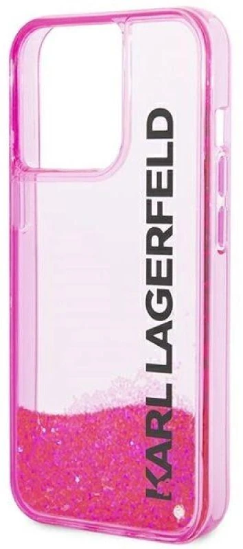 Karl Lagerfeld KLHCP14LLCKVF Apple iPhone 14 Pro 6,1″ rožinės spalvos kietas dėklas Liquid Glitter Elong