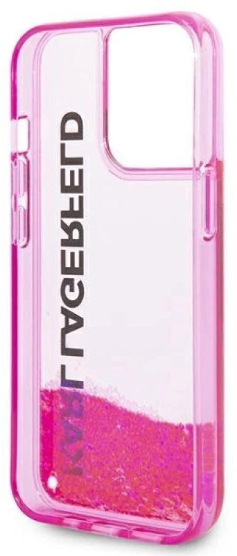 Karl Lagerfeld KLHCP14LLCKVF Apple iPhone 14 Pro 6,1″ rožinės spalvos kietas dėklas Liquid Glitter Elong