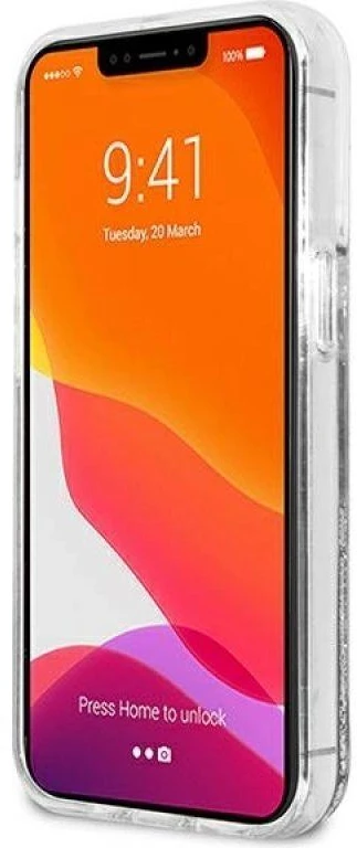 Dėklas Karl Lagerfeld iPhone 13 Pro Max 6,7'' KLHCP13XGKCS sidabrinis Liquid Glitter Karl-Choupette