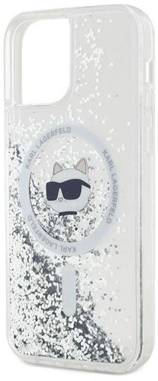 Karl Lagerfeld KLHMP12MLGCHSGH Apple iPhone12/12 Pro 6.1″ kietas dėklas skaidrus Liquid Glitter Choupette He