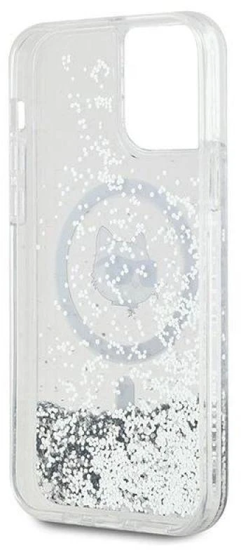 Karl Lagerfeld KLHMP12MLGCHSGH Apple iPhone12/12 Pro 6.1″ kietas dėklas skaidrus Liquid Glitter Choupette He