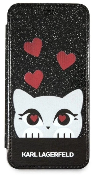 Dėklas Karl Lagerfeld KLFLBKPXVDCBK Apple iPhone X juodos spalvos book Valentine