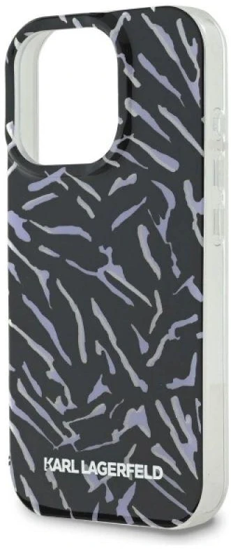 Dėklas Karl Lagerfeld KLHCP16LHZBPKCCU Apple iPhone 16 Pro 6.3″ violetinės spalvos Zebra With Cord