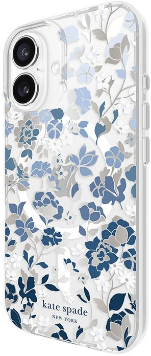 Kate Spade New York Protective Gems MagSafe - dėklas skirtas Apple iPhone 16 Flowerbed Mėlyna