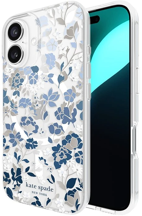 Kate Spade New York Protective Gems MagSafe - dėklas skirtas Apple iPhone 16 Flowerbed Mėlyna