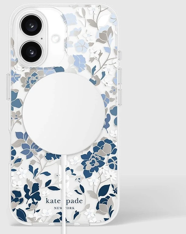Kate Spade New York Protective Gems MagSafe - dėklas skirtas Apple iPhone 16 Flowerbed Mėlyna