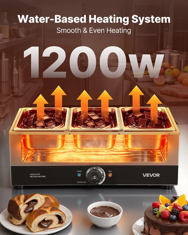 Kavos aparatas Šokolado lydymo aparatas VEVOR CS-6A-3, 1200 W