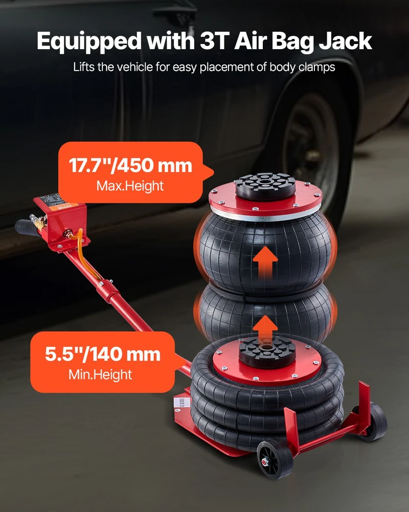 VEVOR Automobilio kėbulo tiesintuvas su oro pagalvės domkratu