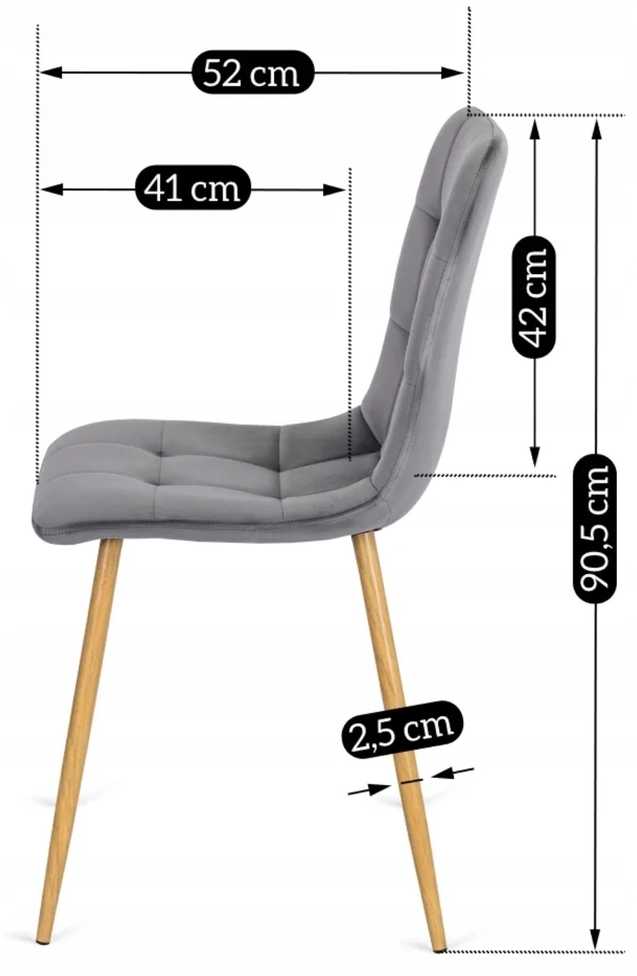 Fotelis Mebel Elite Pilka minkšta aksominė virtuvės kėdė svetainei ir valgomajam FREDY