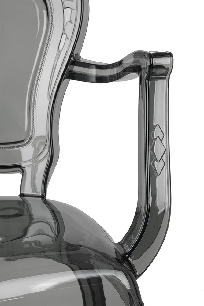 Kėdė KING ARM, dūmų sp., plastikinė