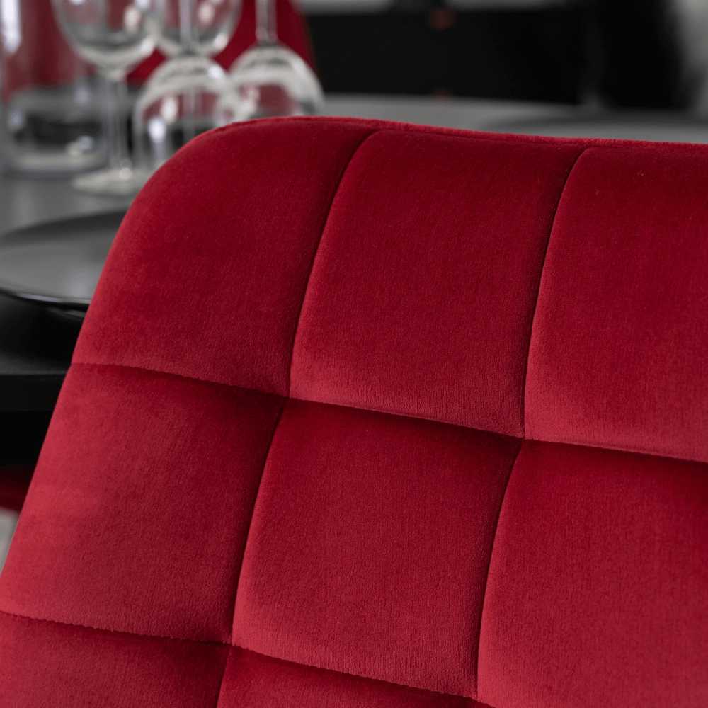 Fotelis Mebel Elite Bordo aksominė kėdė RICK, juodu metaliniu korpusu