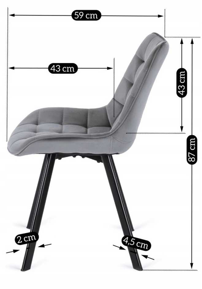 Fotelis Kėdė Mebel Elite RICK pilka