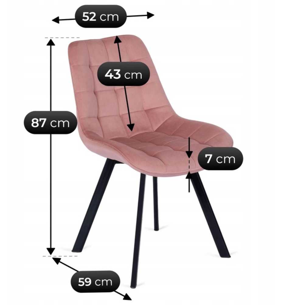 Fotelis Mebel Elite Kėdė RICK, veliūrinė, 53 × 59 × 87 cm, rožinė