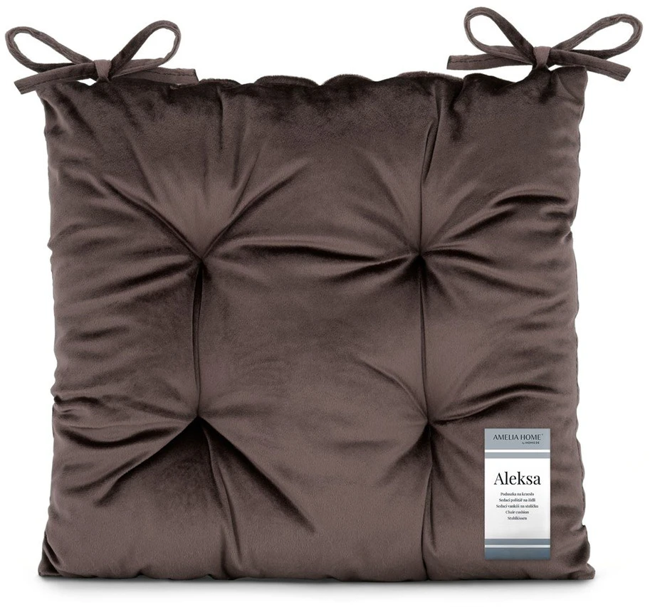 AmeliaHome Kėdės pagalvėlė 40×40 cm tamsiai ruda ALEKSA